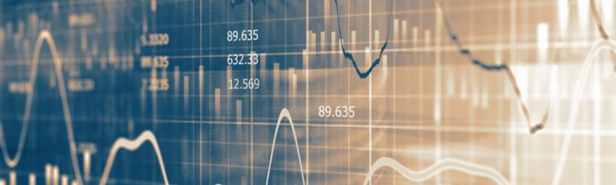 Financial data on a monitor