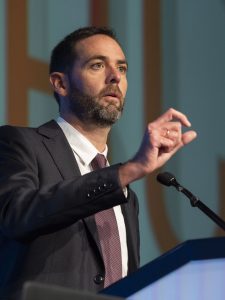 J Gavilá speaks during the San Antonio Breast cancer Symposium (SABCS) held at the Henry B. Gonzalez Convention Center in San Antonio, TX. Photo courtesy © 2019 AACR/SABCS Todd Buchanan.